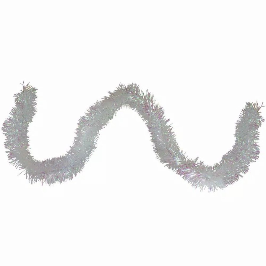 Christmas Greenery * | Northlight 50 Ft. 6-Ply Unlit Festive Shiny White Iridescent Christmas Tinsel Garland