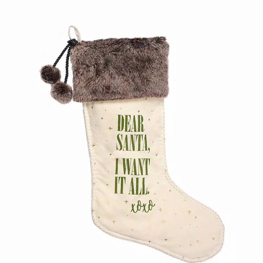 Indoor Christmas Decorations * | Amscan 21.5 In. X 7.5 In. Fabric Christmas Dear Santa Stocking