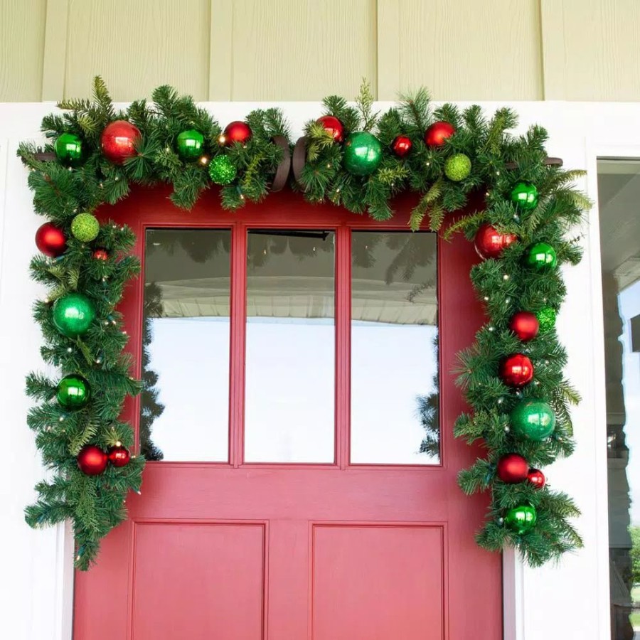 Christmas Greenery * | Village Lighting Company 9 Ft. Pre-Lit Led Christmas Cheer Garland