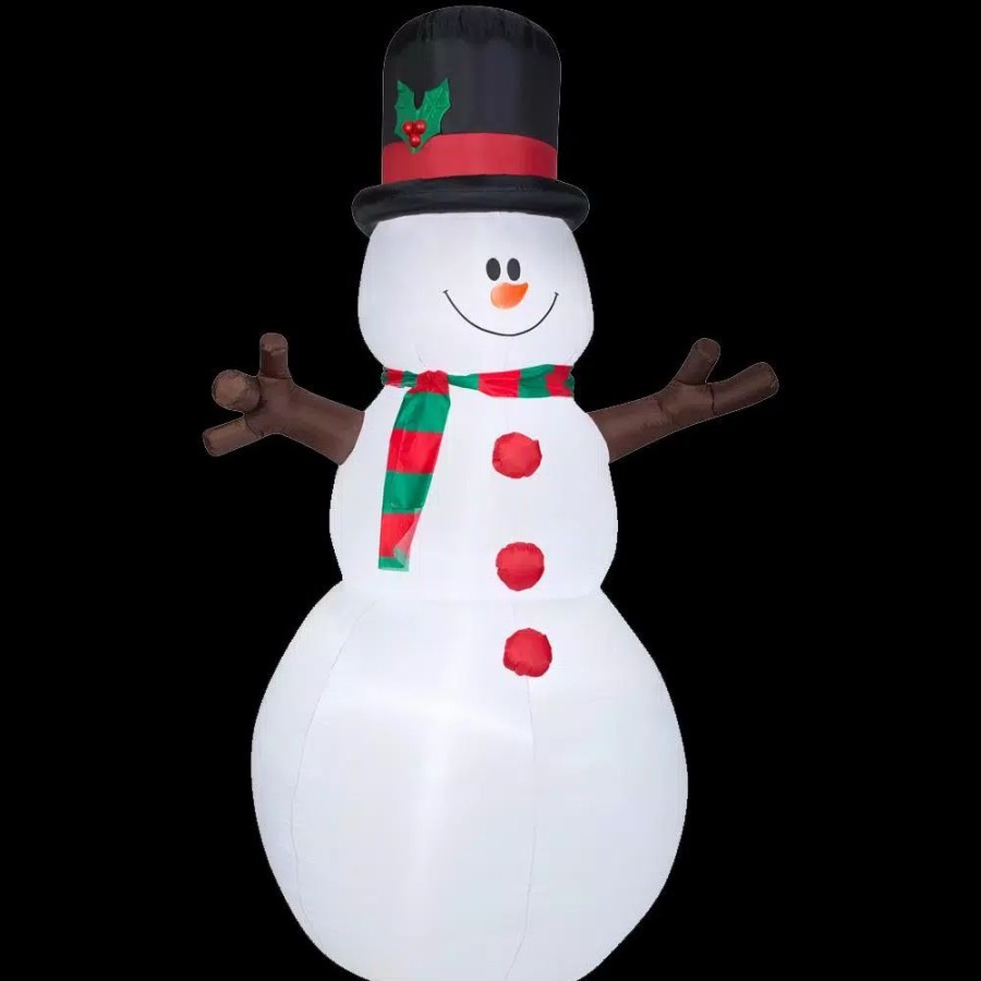 Outdoor Christmas Decorations * | Airblown 5 Ft. W X 8 Ft. H Inflatable Snowman With Christmas Scarf And Hat