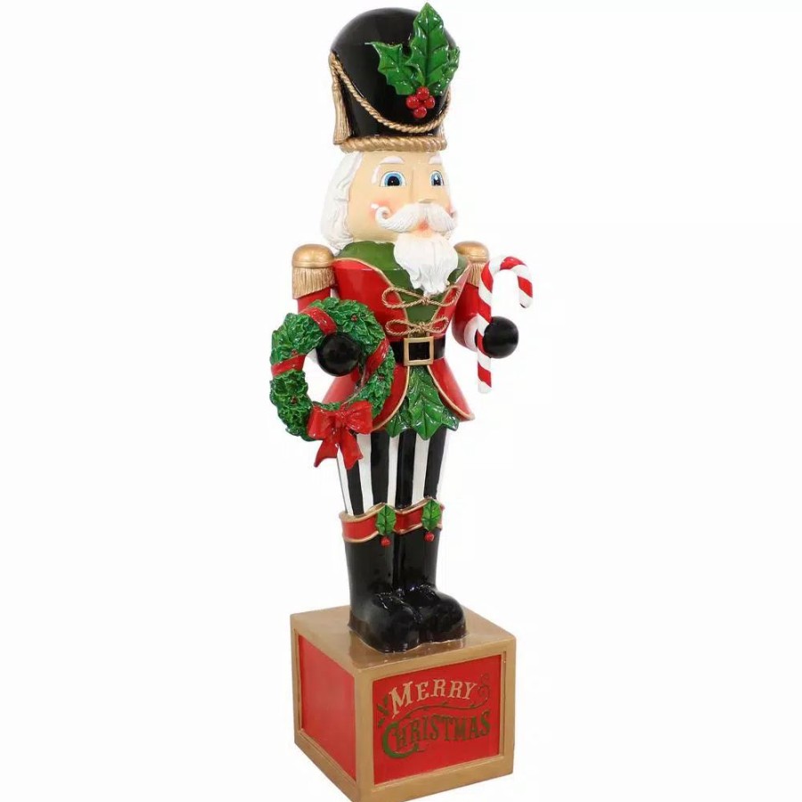 Outdoor Christmas Decorations * | Sunnydaze Decor 48 In. Christmas Nutcracker Indoor/Outdoor Statue