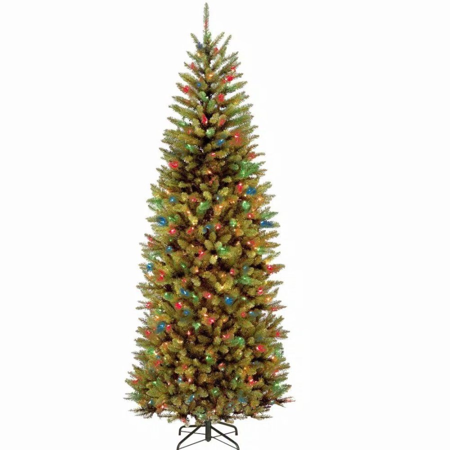 Christmas Trees * | National Tree Company 7.5 Ft. Powerconnect Kingswood Fir Slim Artificial Christmas Tree With Dual Color Led Lights