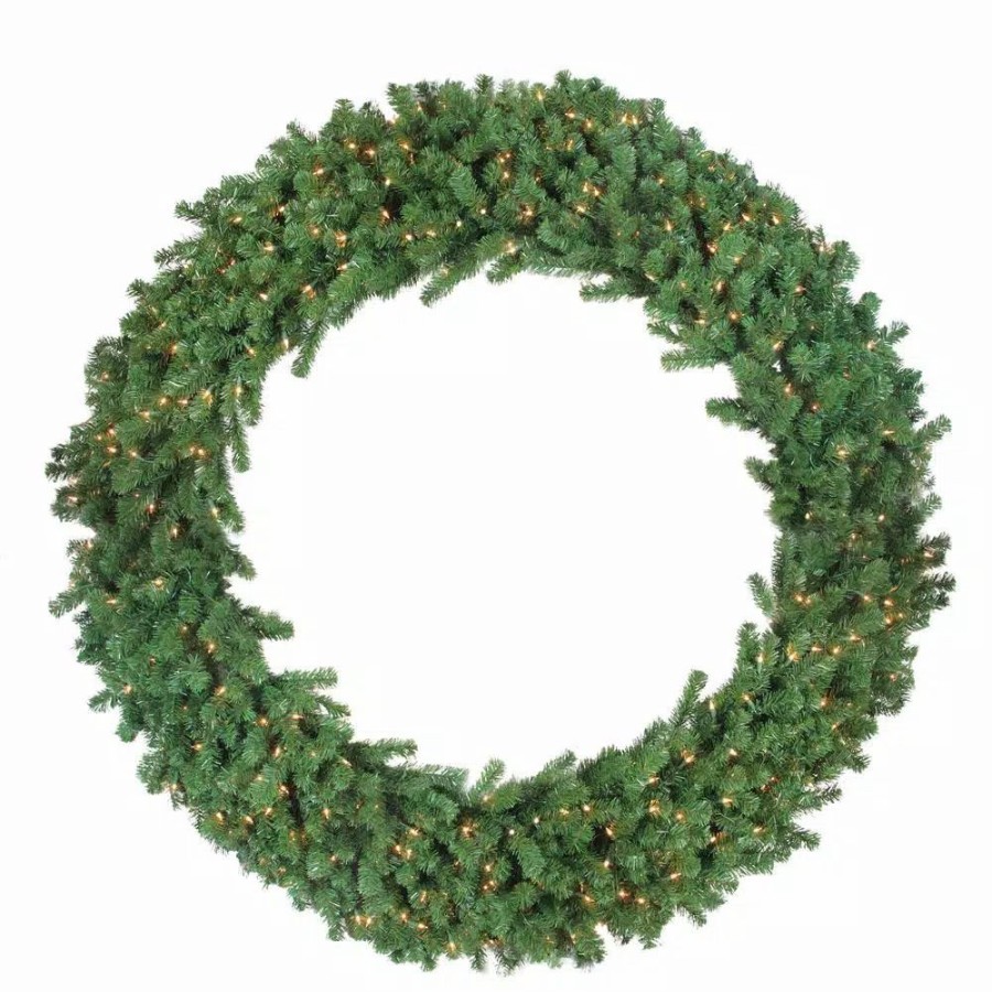 Christmas Greenery * | Northlight 60 In. Pre-Lit Deluxe Windsor Pine Artificial Christmas Wreath With Clear Lights