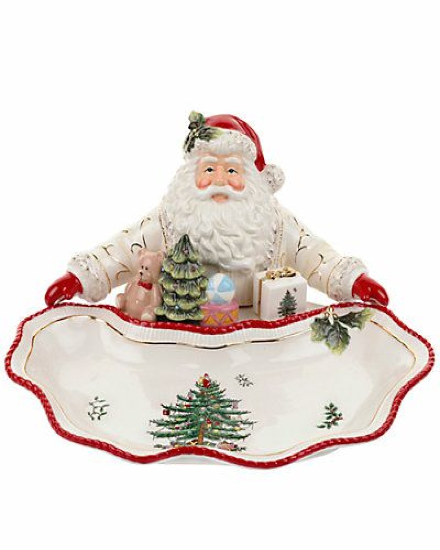 Kitchen & Dining Room * | Spode Christmas Tree Gold Figural Collection Santa Dish Home