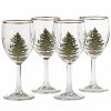 Kitchen & Dining Room * | Spode Christmas Tree Set Of 4 Wine Glasses Home