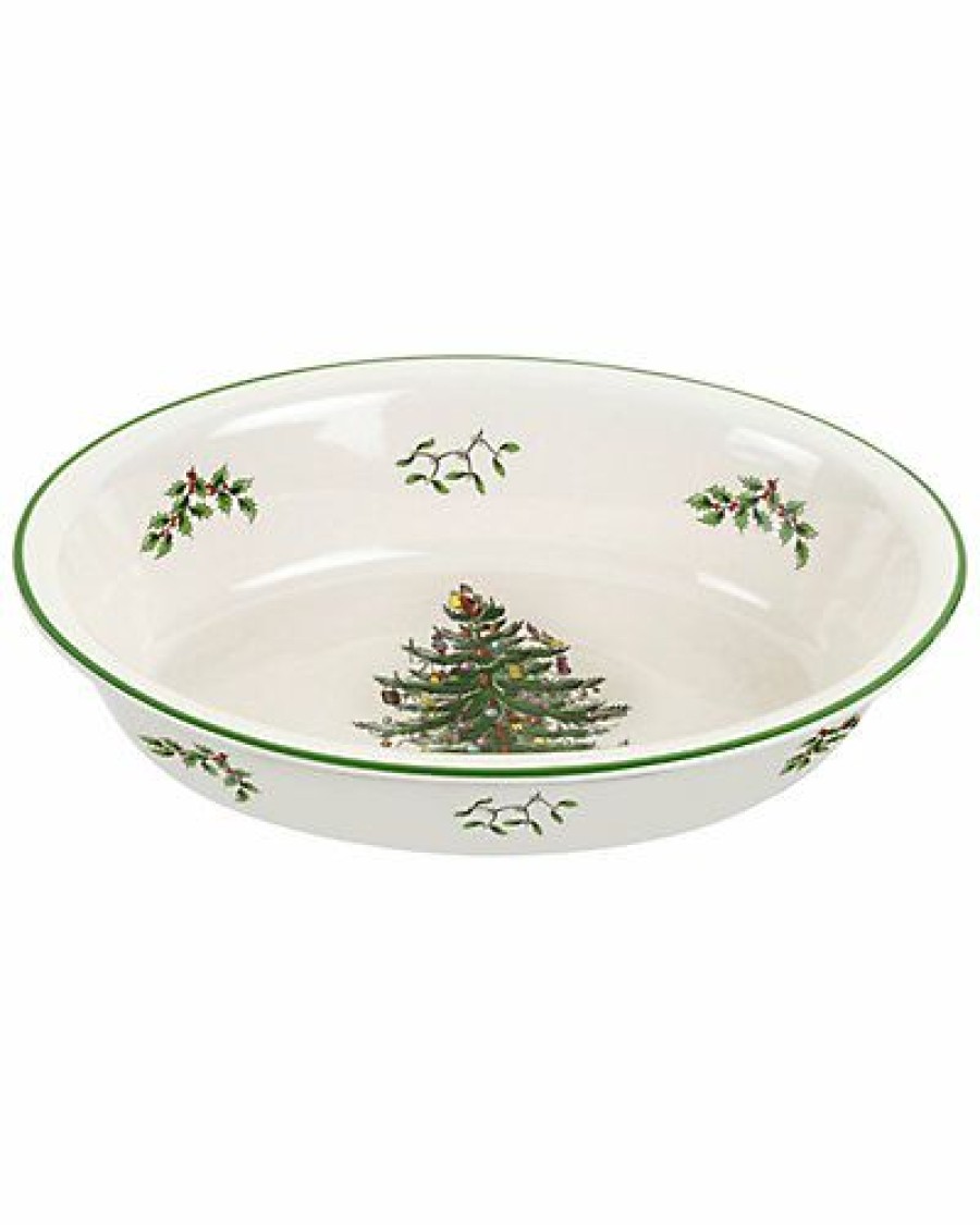 Kitchen & Dining Room * | Spode Christmas Tree Oval Rim Dish Home