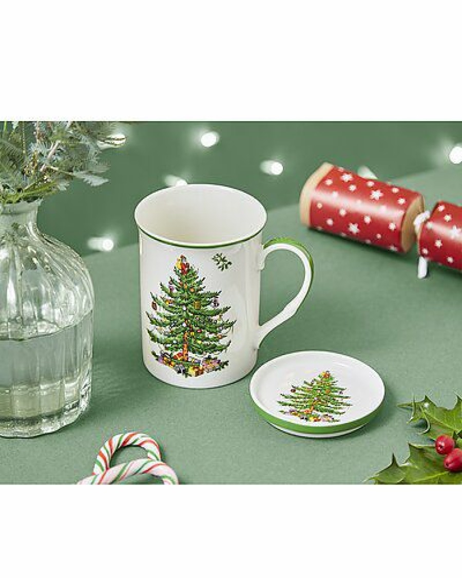 Kitchen & Dining Room * | Spode Christmas Tree Mug & Coaster Set Home