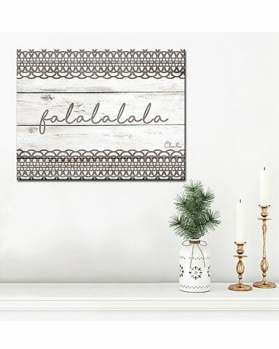 Mirrors & Wall Art * | Christmas Falala Wrapped Canvas Wall Art By Olivia Rose Home