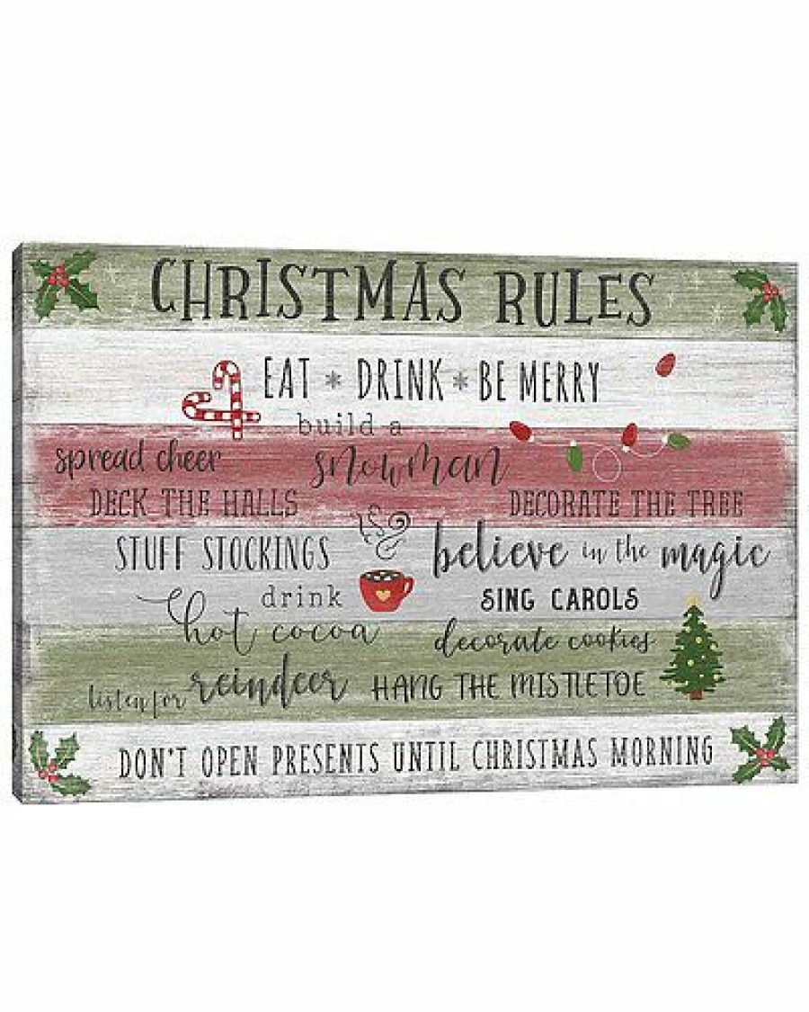 Mirrors & Wall Art * | Icanvas Christmas Rules Wall Art Home