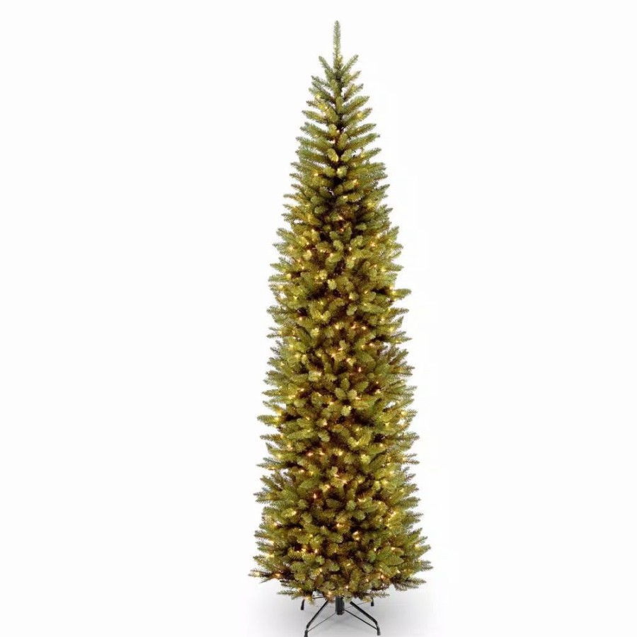 Christmas Trees * | National Tree Company 10 Ft. Kingswood Fir Pencil Artificial Christmas Tree With Clear Lights