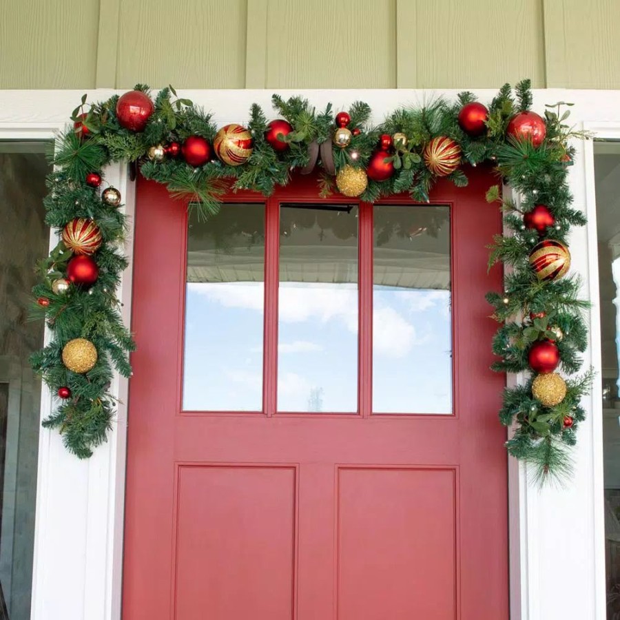 Christmas Greenery * | Village Lighting Company 9 Ft. Pre-Lit Led Christmas Classic Garland