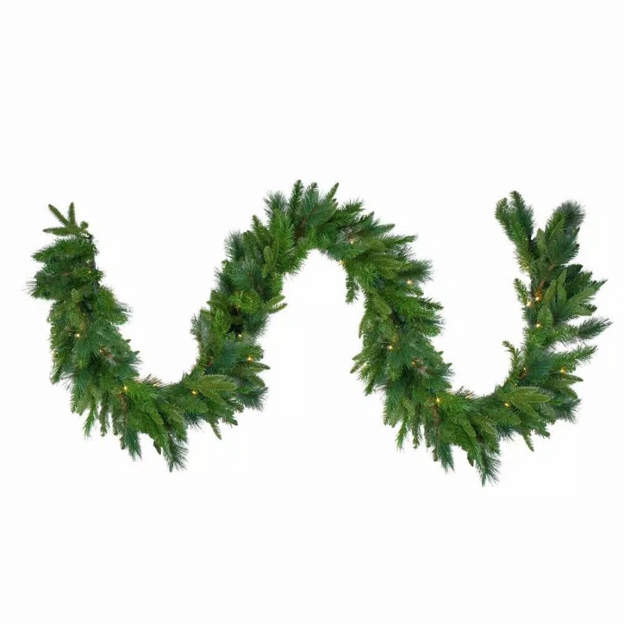 Christmas Greenery * | Northlight 9 In. X 14 In. Pre-Lit Mixed Colorado Pine Artificial Christmas Garland, Clear Lights