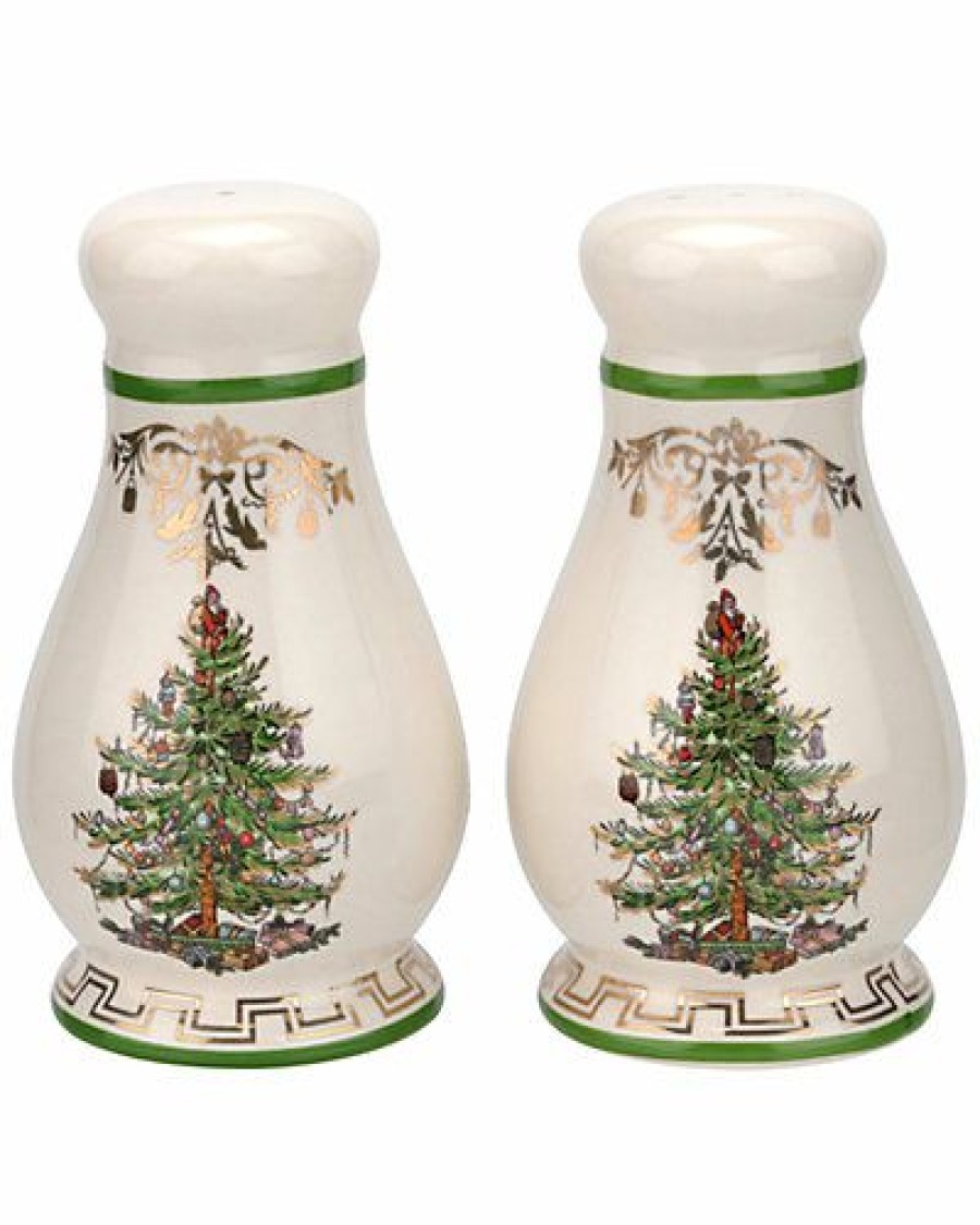 Kitchen & Dining Room * | Spode Christmas Tree Gold Salt & Pepper Set Home