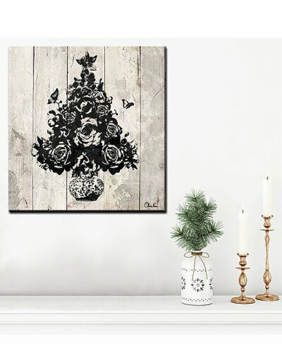 Mirrors & Wall Art * | Floral Christmas Tree Wrapped Canvas Wall Art By Olivia Rose Home