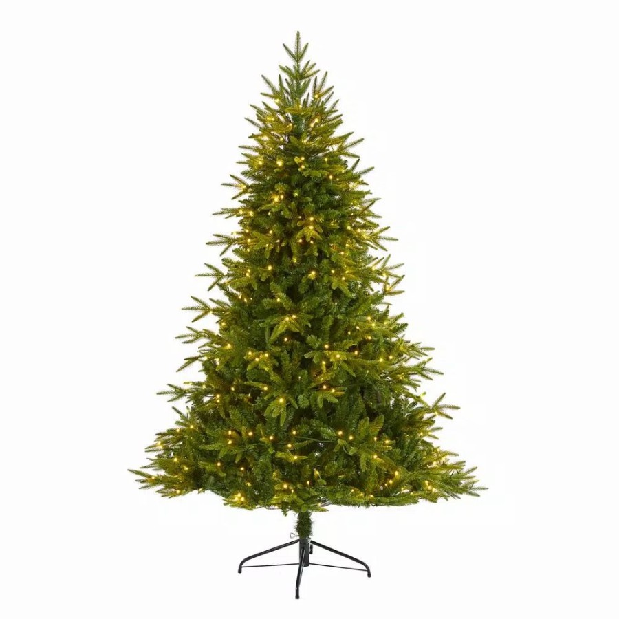 Christmas Trees * | Nearly Natural 6.5 Ft. Pre-Lit Colorado Mountain Fir Natural Look Artificial Christmas Tree With 400 Clear Led Lights