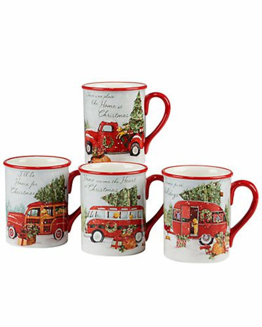 Kitchen & Dining Room * | Home For Christmas Set Of 4 Mugs