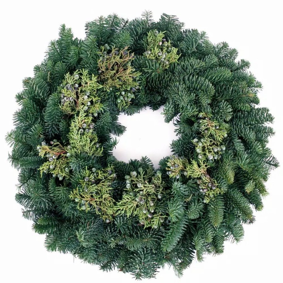 Christmas Greenery * | Van Zyverden 20 In. Live Fresh Cut Pacific Northwest Juniper Christmas Wreath