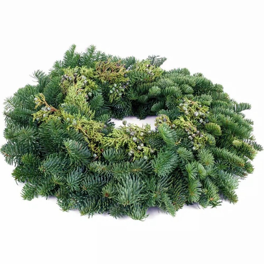 Christmas Greenery * | Van Zyverden 20 In. Live Fresh Cut Pacific Northwest Juniper Christmas Wreath