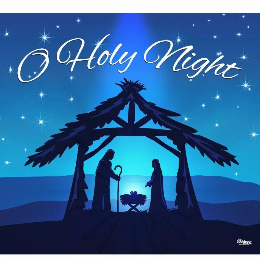 Outdoor Christmas Decorations * | My Door Decor 7 Ft. X 8 Ft. Nativity Scene O'Holy Night-Christmas Garage Door Decor Mural For Single Car Garage