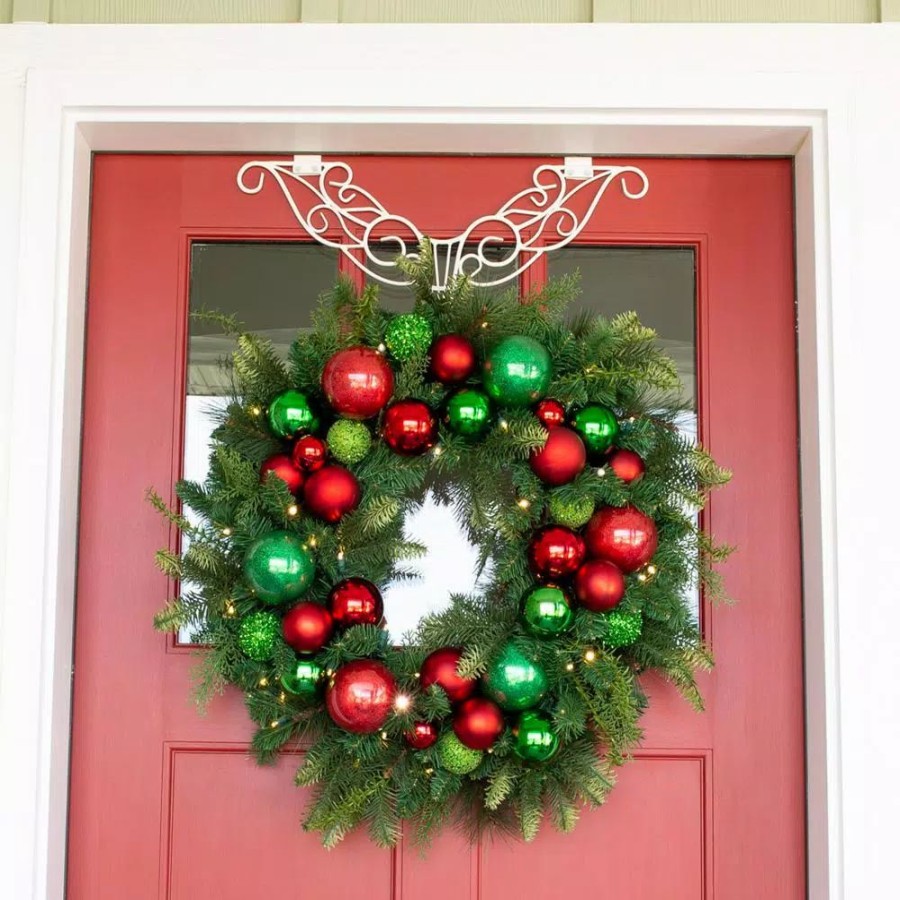 Christmas Greenery * | Village Lighting Company 30 In. Pre-Lit Led Christmas Cheer Wreath