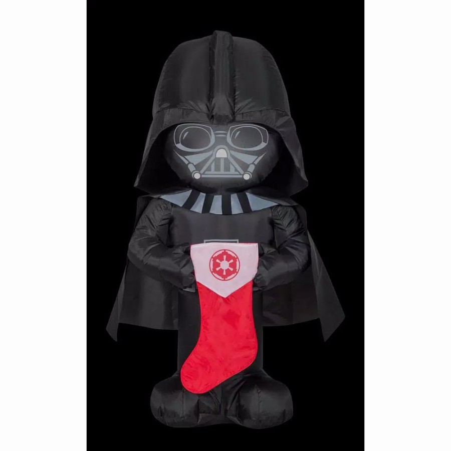 Outdoor Christmas Decorations * | Airblown 3.5 Ft. Inflatable Christmas Airblown Stylized Darth Vader With Stocking Star Wars