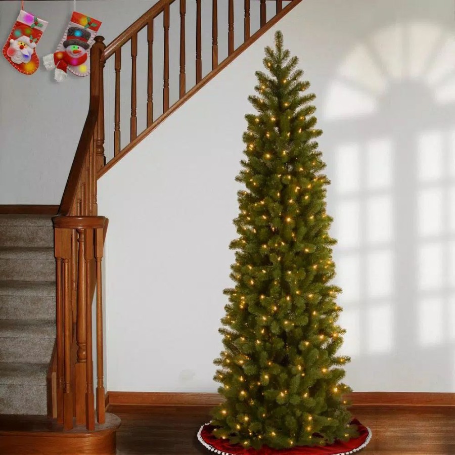 Christmas Trees * | National Tree Company 6.5 Ft. Downswept Douglas Slim Fir Artificial Christmas Tree With Clear Lights