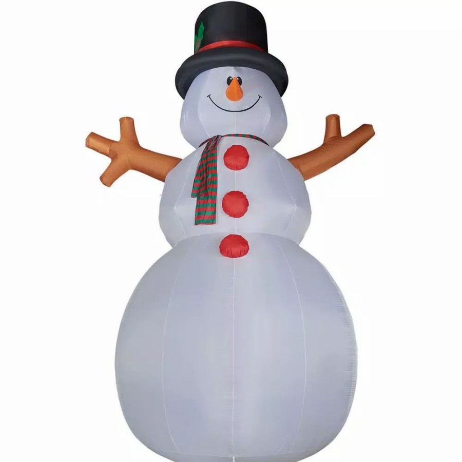 Outdoor Christmas Decorations * | Fraser Hill Farm 20 Ft. Jolly Snowman Christmas Inflatable With Lights